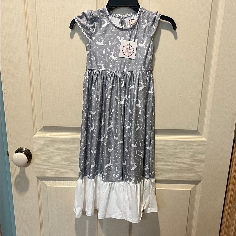Cheeky Plum Gray and White Reindeer‎ loungewear
